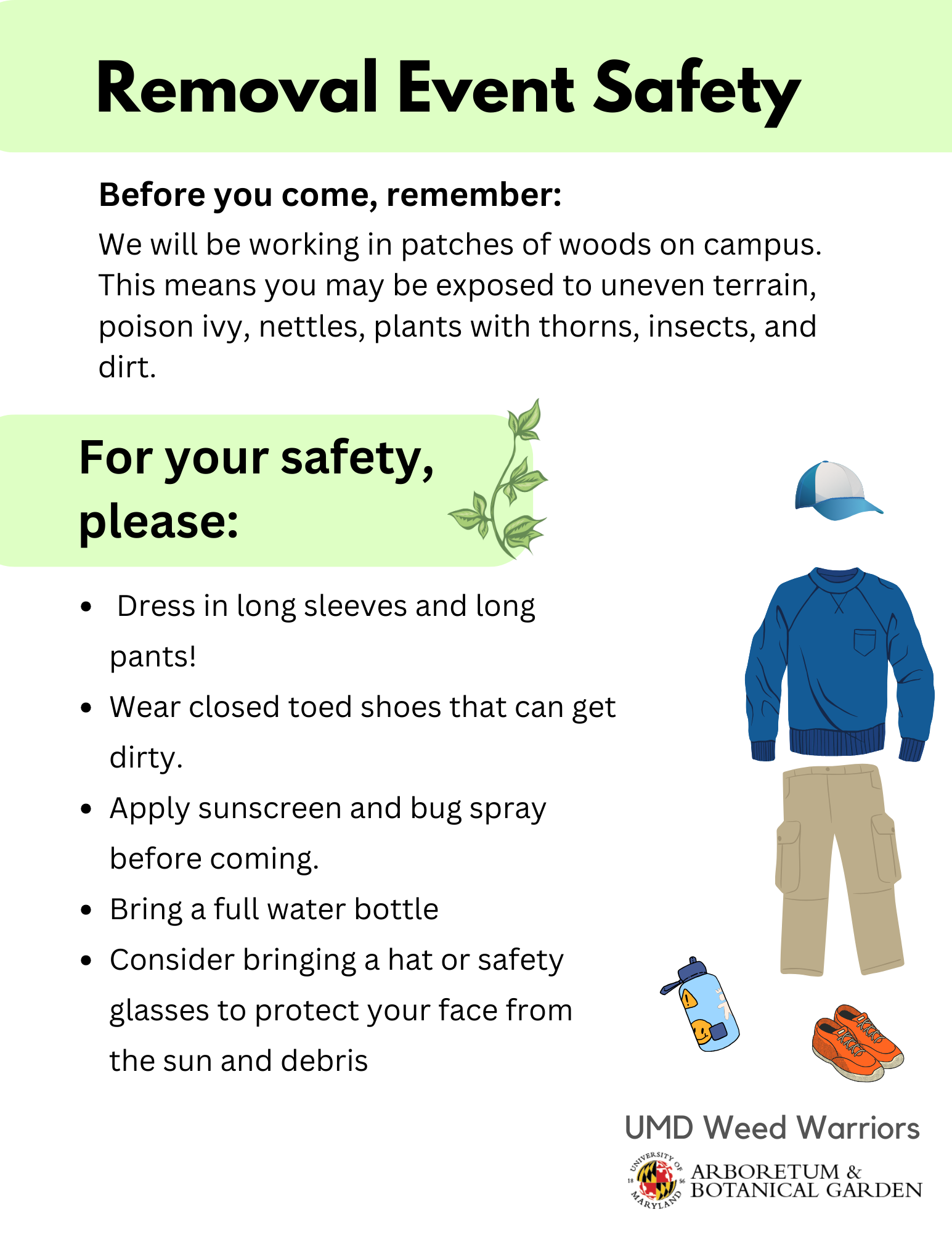 Removal Event Safety Sheet