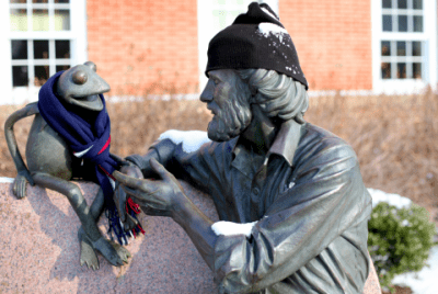 Jim Henson and Kermit Statue in the Memorial Garden