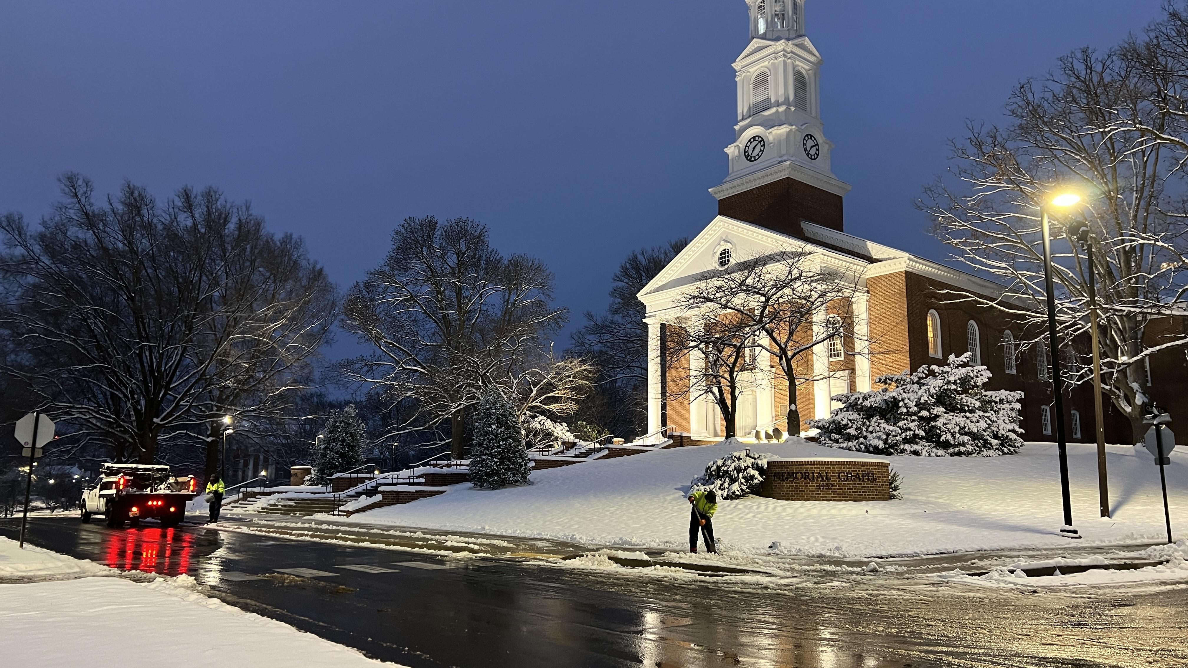 Early Morning Snow at Chapel